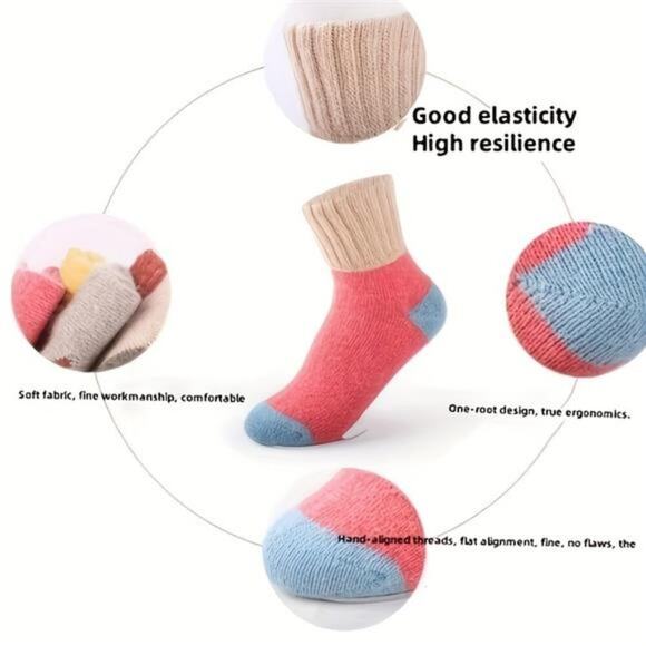 5 Pairs Women Socks Winter Thickened Warm Rabbit Wool Socks - Picture 5 of 5